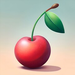 A vibrant and juicy 3D cherry. perfect for adding a touch of summer sweetness to your designs.