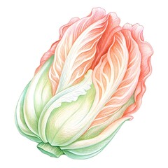 A delicate. hand drawn illustration of a single kimchi bud. perfect for adding a touch of Korean culture to your designs.