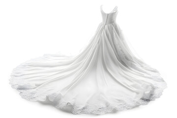 Wall Mural - White wedding dress isolated on white background