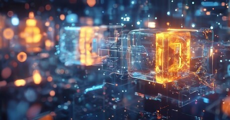 cube with glowing light inside