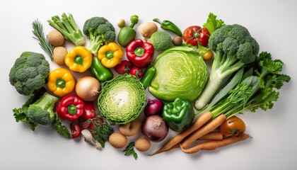 Wall Mural - vegetables. on a white background