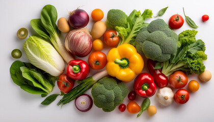 Wall Mural - vegetables. on a white background