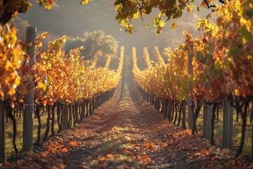 A Moravian vineyard near Velke Bilovice in autumn