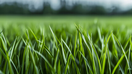 Canvas Print - Closeup Lush Green Grass Wellmaintained