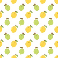 Wall Mural - Cute Lemon Seamless Patterns