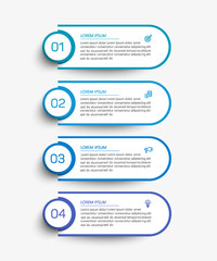 Wall Mural - business infographic design template with 4 options, steps or processes. can be used for workflow la