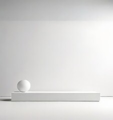 Poster - white shelf with sphere on top