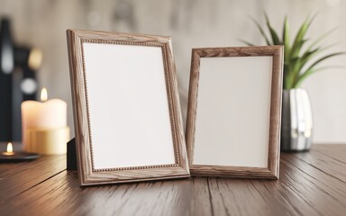 Two Black Photo Frames Elegant Blank Frames for Any Background Design