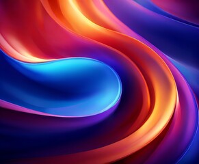 Wall Mural - abstract background with colorful curves