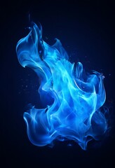 Wall Mural - blue fire on black background