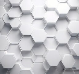 Poster - abstract 3d white hexagon background