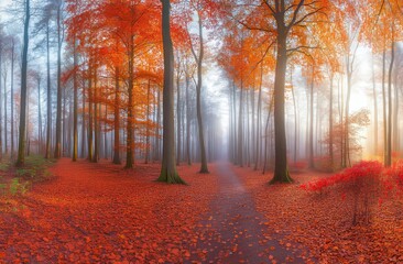 Dutch forest in autumn colors.