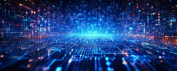 futuristic background with glowing lines and lights