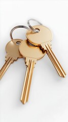 Stylish Real Estate Open House Showcase with Shiny Keys Flyers and Welcome Signs on Minimalist White Background