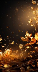 Canvas Print - gold flowers wallpapers