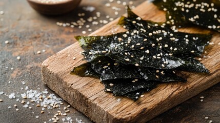 Wall Mural - Crispy Seaweed Snacks with Sesame Seeds