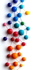 colorful molecular structure design, showcasing vibrant spheres connected by lines, perfect for scie