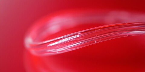 Wall Mural - Abstract image of a translucent curved line on a red