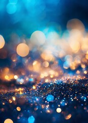 blue and gold glitter background