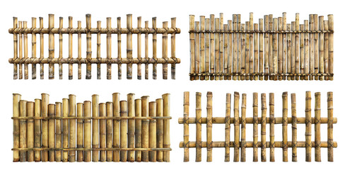 Wall Mural - Set of bamboo fences, cut out