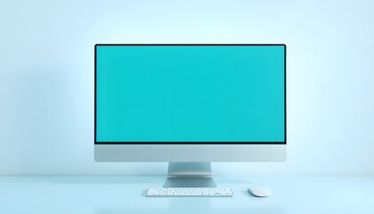 Wall Mural - Mockup design space on computer screen isolated with white highlights, png