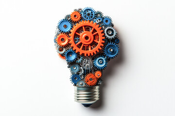 Sticker - A light bulb with gears on it