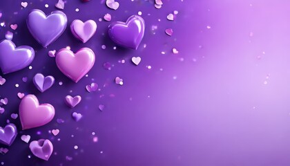 Wall Mural - purple hearts wallpapers