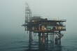 © วรวิทย์ ทรงพลยศ - Offshore Oil Rig in Foggy Sea