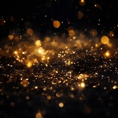 black background with gold glitter