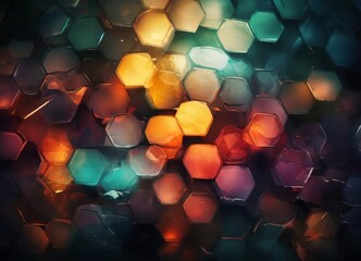 Wall Mural - abstract background with colorful hexagons