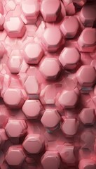 Wall Mural - pink hexagons background - 3d render