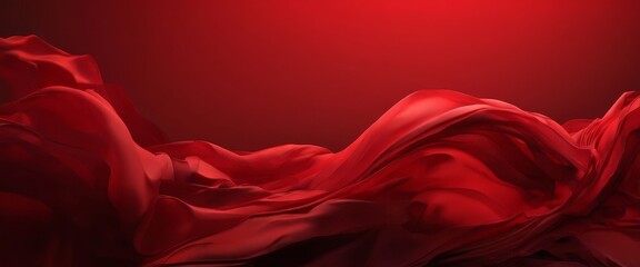 Wall Mural - red silk fabric on background