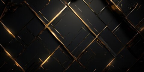 Wall Mural - abstract black and gold background with geometric shapes