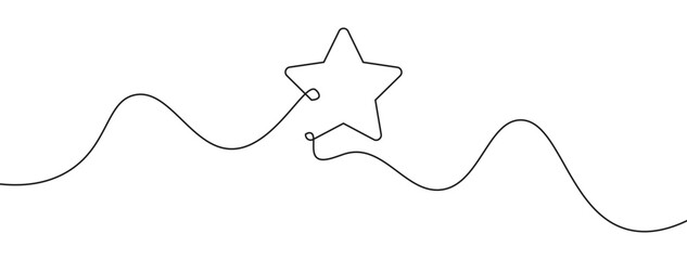 Wall Mural - one continuous line drawing star doodle flat design vector