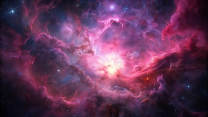 Wall Mural - Pink space nebula clouds among star pigs