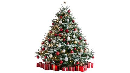 christmas tree on a transparent white background