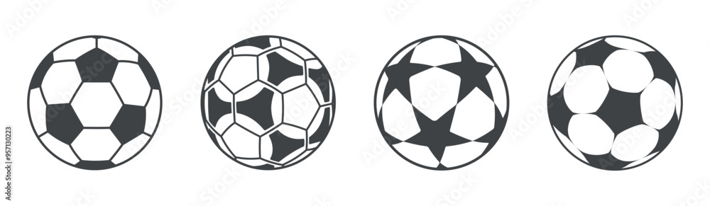 Football or soccer ball flat vector icon simple black style Stock ...