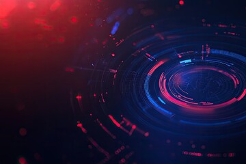 Wall Mural - abstract digital background with vivid red and blue circular patterns, perfect for technology or sci