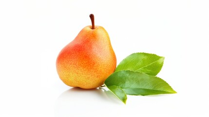 Fresh pear fruit isolated over white background