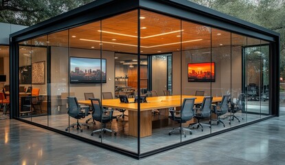 Sticker - Modern Office Conference Room with Glass Walls