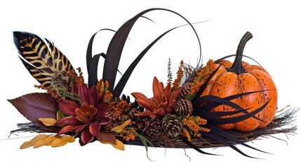 Wall Mural - an autumn-themed metal pumpkin-shaped decorative ornament