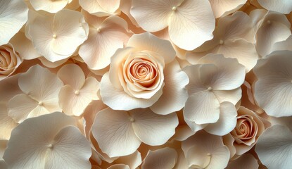 Wall Mural - Close-up of Delicate Peach Rose Petals