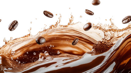 Coffee Bean Splash isolated on Background.