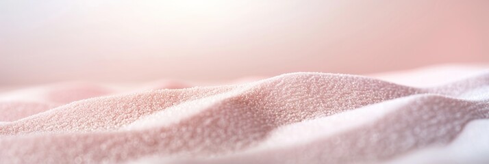 Aufkleber - Tranquil Minimalist Desert at Sunrise Empty Soft Pink Sandy Surface with Ethereal Blur Background