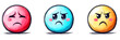 © Taras Vykhopen - Colorful sad emoticons illustrated in doodle style on a white background