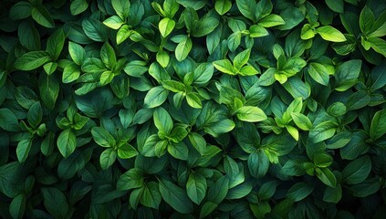 Canvas Print - Close-up of Lush Green Leaves