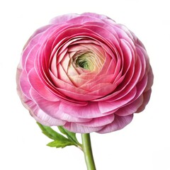 Sticker - Delicate Pink Ranunculus Bloom, Close-up Photography, Soft Focus, Floral Beauty, Flower, Nature, Beauty