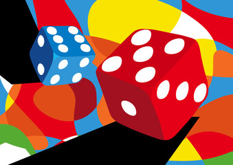 dice casino illustration popart art vector gambling backgraound abstract