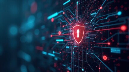 Futuristic interface displaying secure network with advanced tech protocols