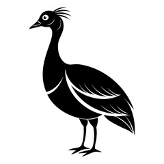 Nene bird black silhouette vector illustration isolated on a white background